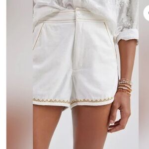 Anthropologie High Waist White and Pink
Embroidered Shorts size 2 100% cotton